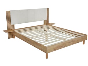 Lit 2 places 180x200 cm BOBOCHIC  ISYA coloris beige