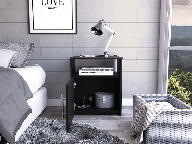  Table de chevet nordico de 50 cm, wengé  - Conforama D