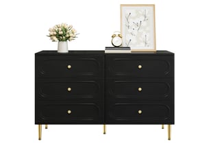 Commode 6 tiroir(s)    HAVRYA  coloris noir largeur 120 cm