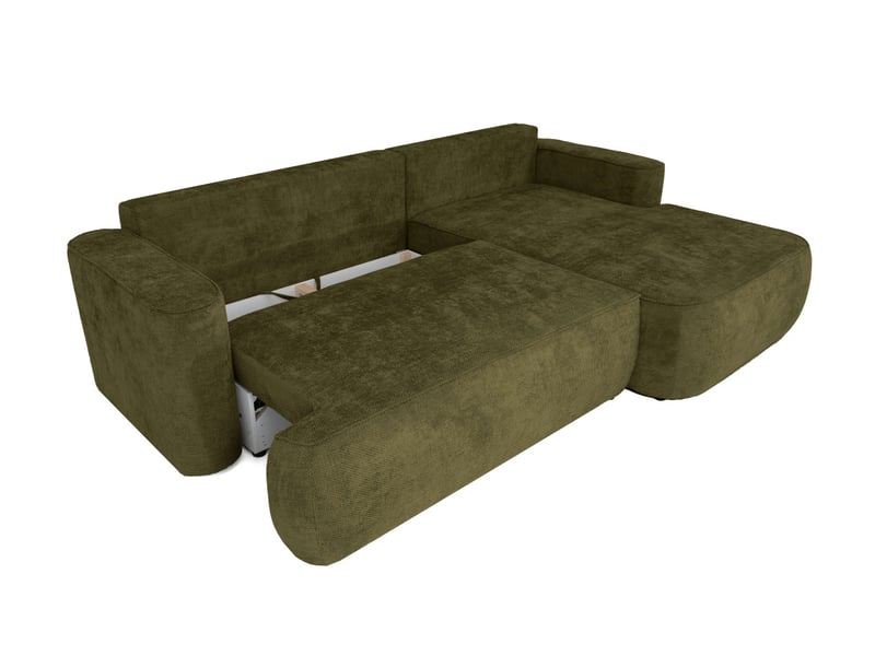  Canapé d'angle droit cassis avec coffre de rangement en tissu chenille - vert CASSIS - Conforama D