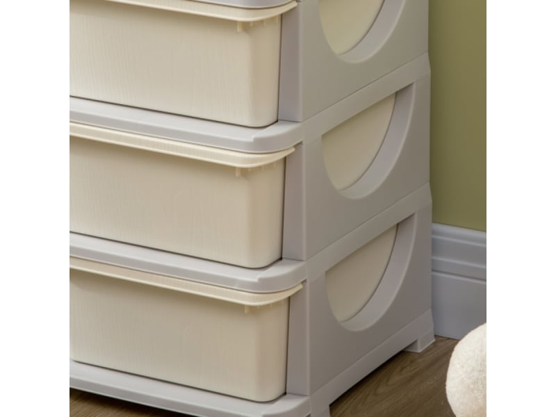  Organiseur jouets crème, 6 tiroirs en plastique, petit meuble de rangement pour enfant  - Conforama E