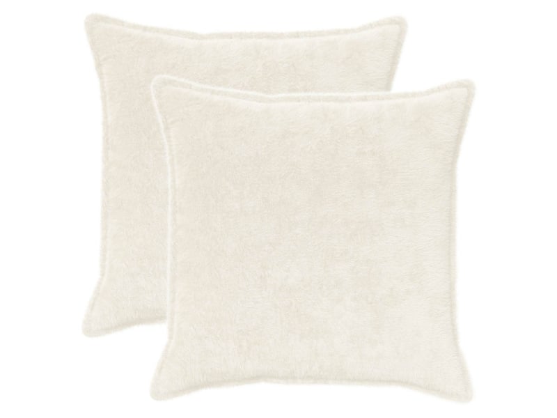  Lot de 2 housses de coussin houten blanc 60 x 60 cm cf49279  - Conforama A