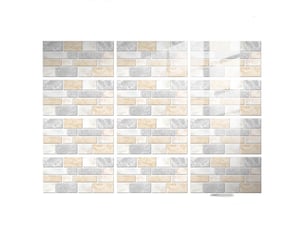 Autocollant effet carrelage mural pour décoration intérieure salon, cuisine 24pcs
