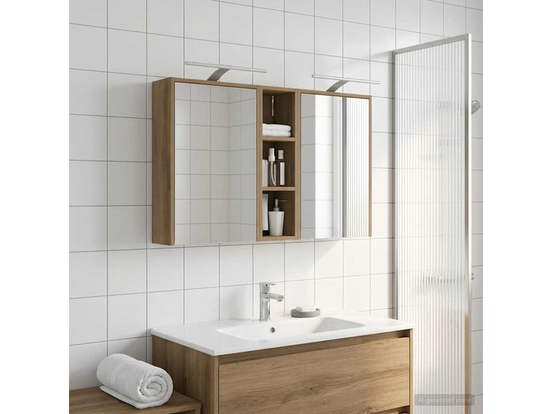 Ensemble de meubles de salle de bain 3 pcs 106x16x62.5 cm shl9640 - Conforama D