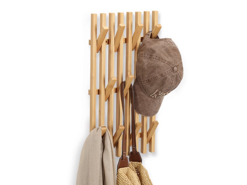  Porte-manteau mural en bambou, 26 x 50 cm zeller  - Conforama C
