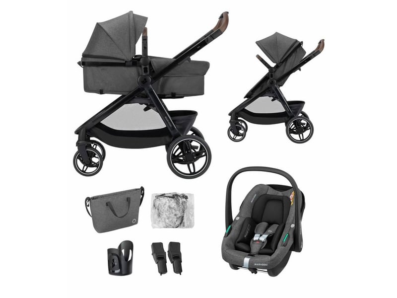 Poussette trio 3 en 1 zelia s cabriofix i-size gris fonce 1988551110 - Conforama A