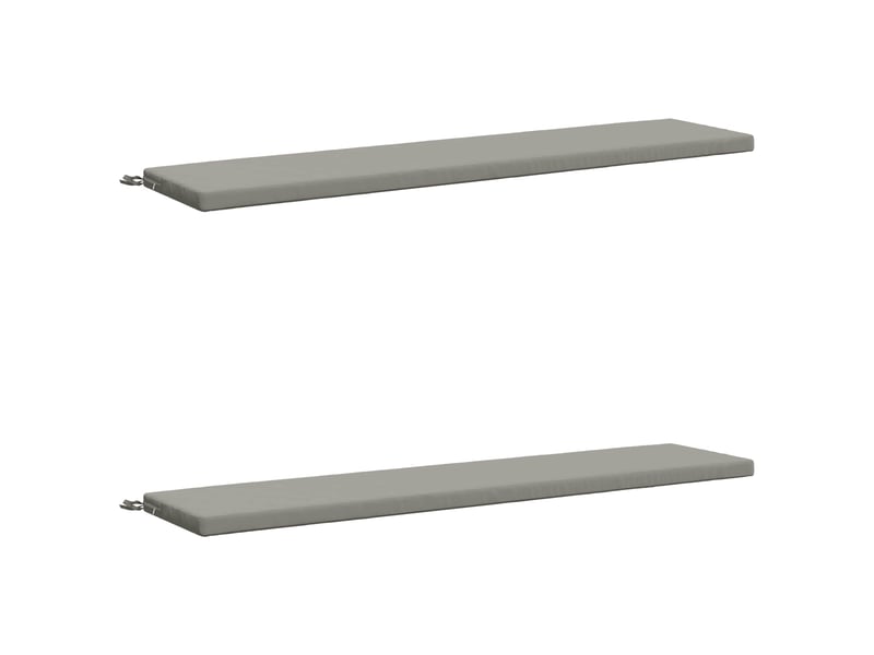 Lot de 2 coussins de banc, coussins d'assise soest 100 % polyester gris cf57233 - Conforama A