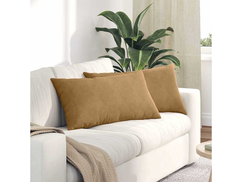 Lot de 2 coussins de canapé, coussins décoratifs marron 80 x 40 cm cf59131 - Conforama B