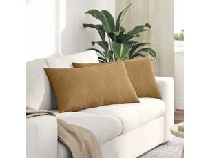 Lot de 2 coussins de canapé, coussins décoratifs marron 80 x 40 cm cf59131