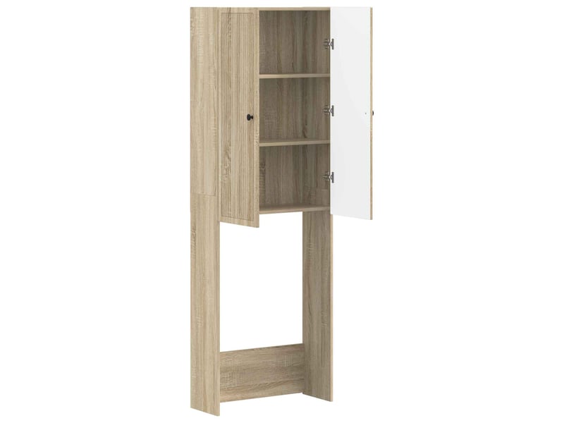  Armoire de toilette, meuble de toilette ede chêne sonoma 66x25.5x190 cm  - Conforama D