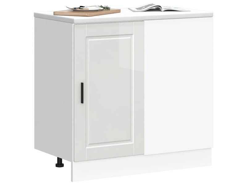 Meuble de rangement, meuble bas de cuisine bois d'ingénierie blanc brillant shl5001 - Conforama C