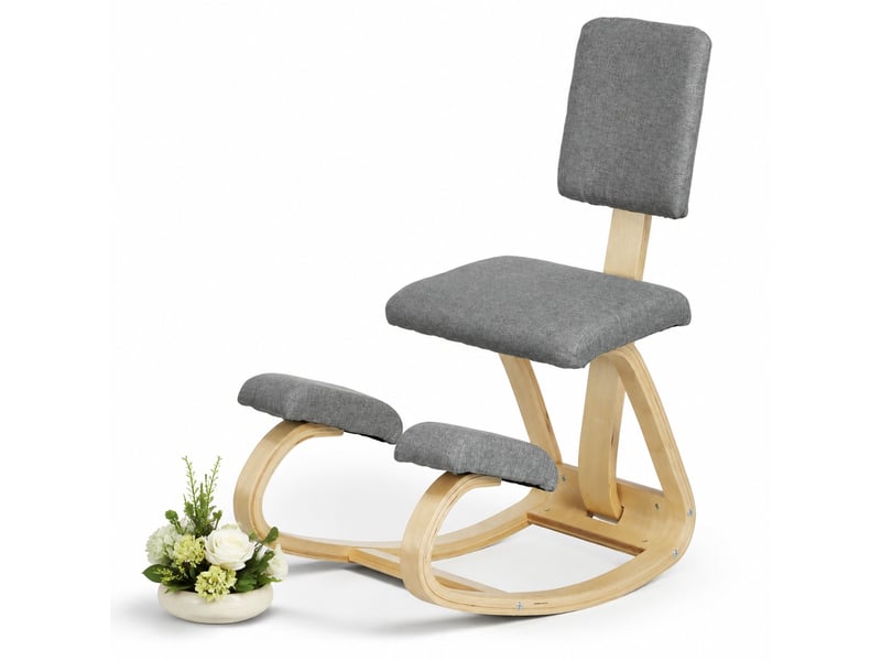 Chaise ergonomique à genoux,84x51x93 cm,avec bascule,polyester,gris  - Conforama A