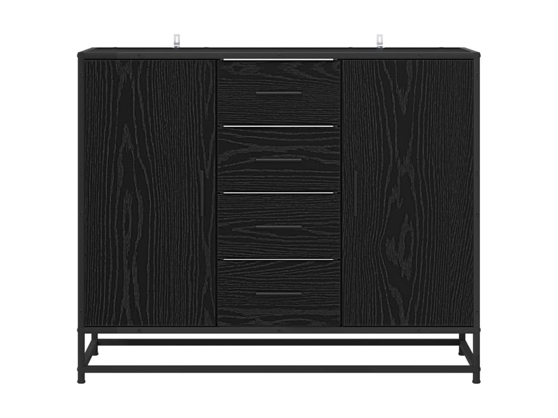  Buffet - bahut - meuble de rangement chêne noir 92 x 35 x 76 cm bois d'ingénierie  - Conforama E