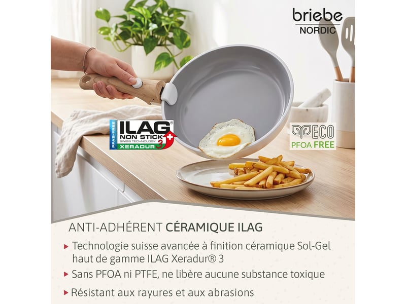  Batterie de cuisine induction céramique poignée amovible set 13 pièces  , briebe, kb1220wht, , blanc  - Conforama D