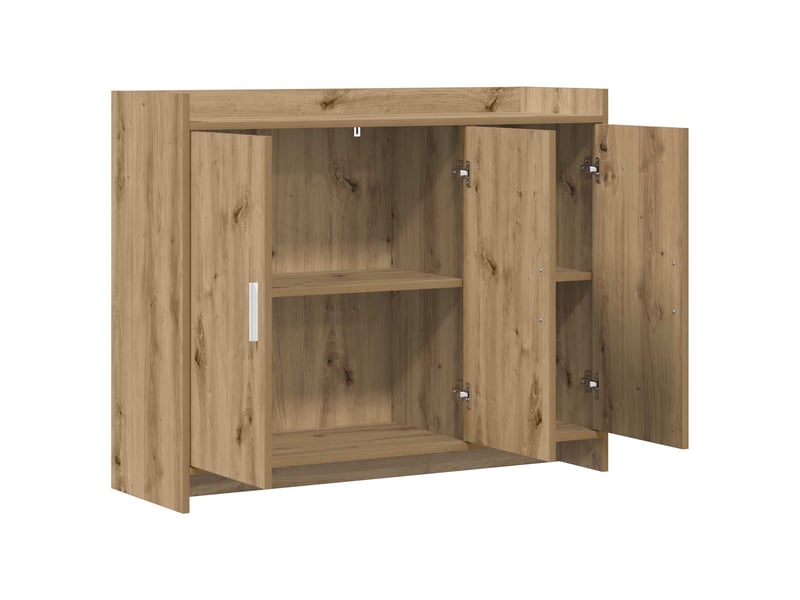  Buffet - bahut - meuble de rangement chêne artisanal 98,5 x 33 x 80 cm bois d'ingénierie  - Conforama D