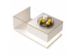 Table basse rectangulaire coloris blanc <strong>BEAUNIV</strong> <strong></strong> - 50 cmx90 cm