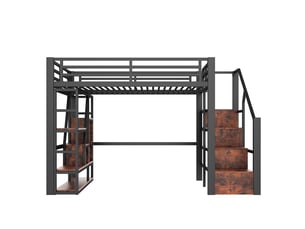 Lit mezzanine 140x200 cm <strong>ZOVIRA</strong>  <strong></strong> coloris noir