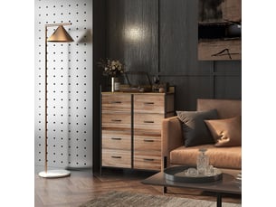 Meuble de rangement commode 8 tiroirs en tissu amovibles, étagère supérieure et cadre acier 79l x 29l x 101h cm