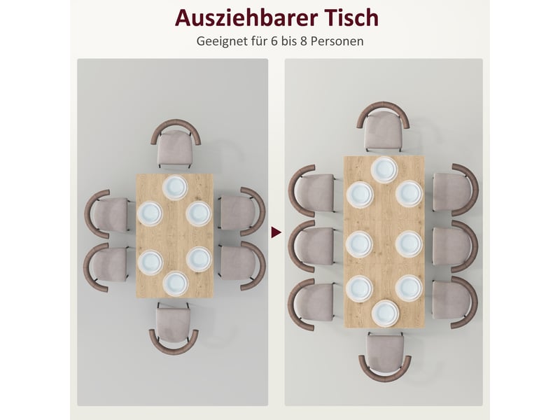 Table à manger extensible 120-160x75 cm avec pieds acier design moderne 6-8 personnes - Conforama D