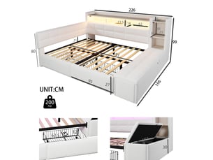 Lit banquette 140x190 cm <strong></strong>  <strong></strong> coloris blanc