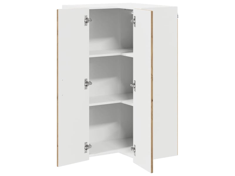 Meuble mural de cuisine, armoire d'angle cuisine lucca chêne artisanal 57x57x100cm - Conforama E