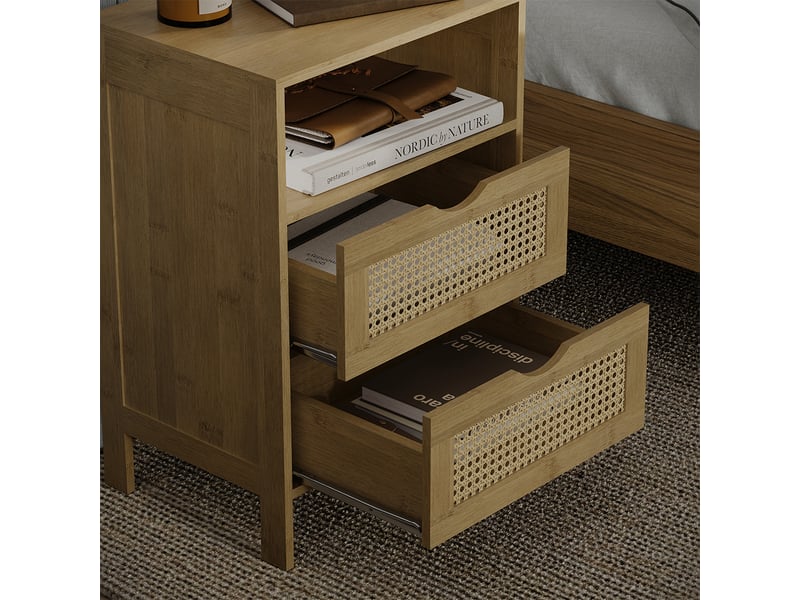  Vicco table de nuit, bambou, 40x58cm lot de 2  - Conforama D