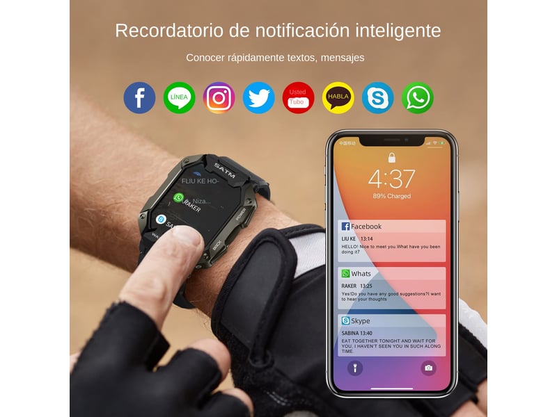  Montre connectée pour homme, surveillance de la santé 24h24, étanchéité 5 atm, écran 1,71 pouce.  - Conforama C