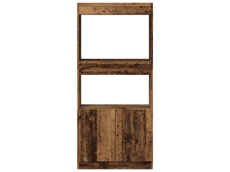 Buffet haut, meuble de rangement vieux bois 63x33x140 cm bois d'ingénierie - Conforama E