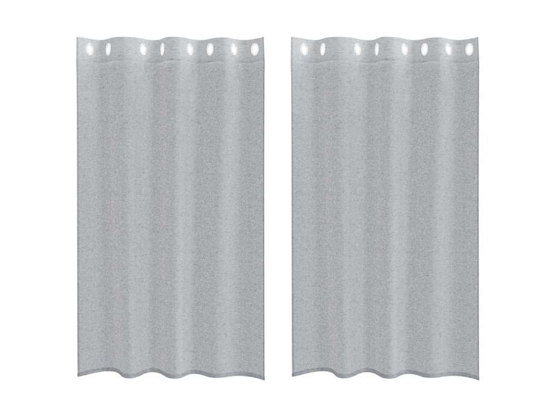  Lot de 2 rideaux en voile, voilage gris foncé 175 x 140 cm polyester cf43923  - Conforama A