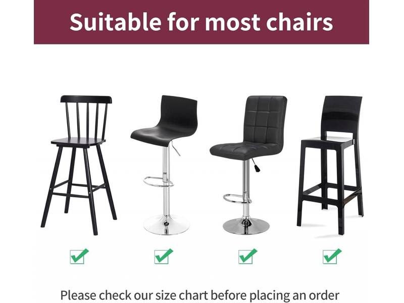  Lot de 2 housses extensibles bordeaux pour tabourets de bar, housses imprimées pour tabourets hauts, adaptées aux tabourets hauts des bars, restau XLH-ZLS-009485MF - Conforama E