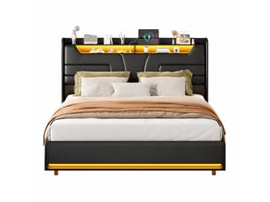 Lit coffre 140x190 cm coloris noir