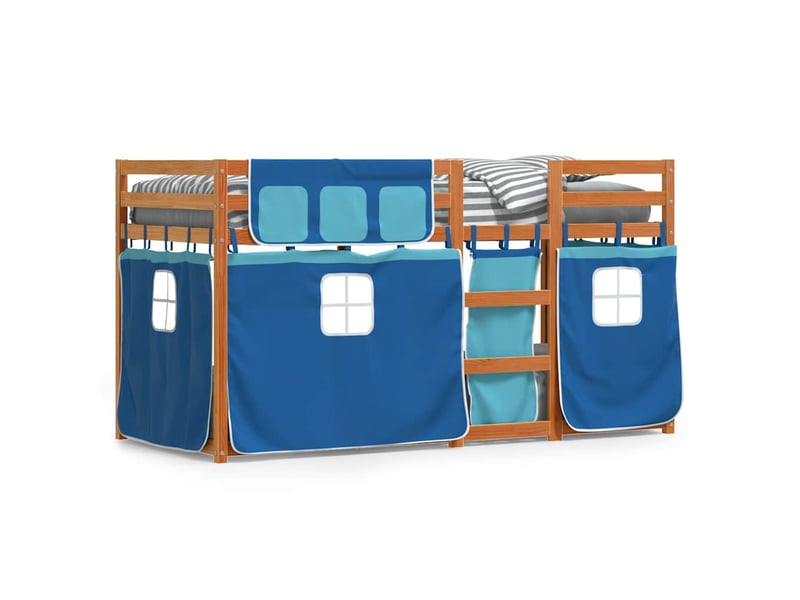  Lit simple- lit adulte -  lit superposé sans matelas bleu 80x200 cm bois de pin massif  - Conforama C