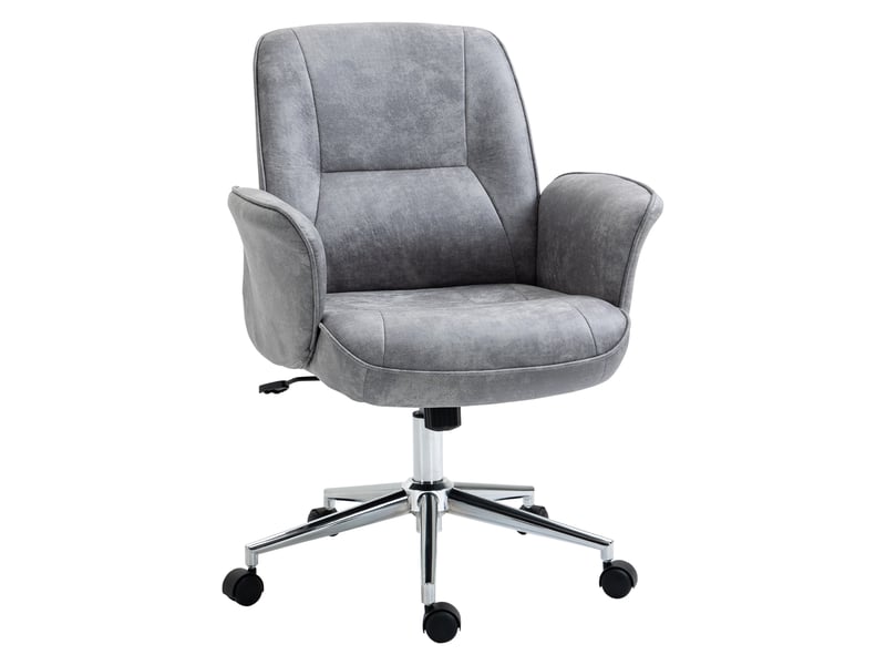  Fauteuil de bureau ergonomique, réglable en hauteur et à bascule, revêtement en microfibre, 67 x 69 x 92-102 cm, gris clair  - Conforama A