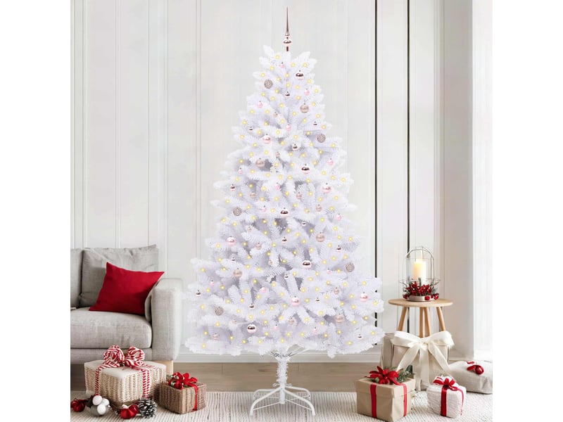 Sapin de noël, arbre de noël artificiel à branches articulées blanc 240 cm shl1853 - Conforama B