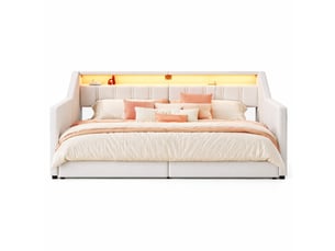 Lit extensible 90x200 cm    coloris beige