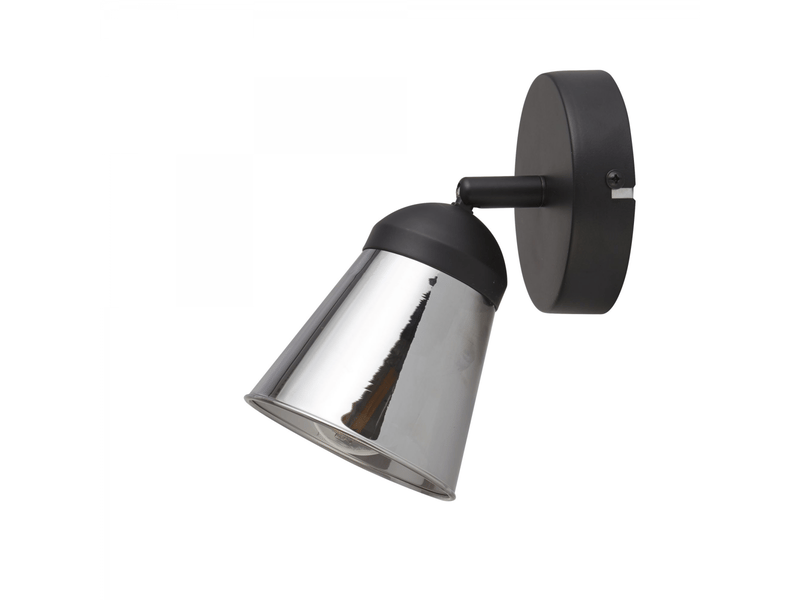  Mega 1l spot métal noir avec verre fumé e14 max 60w 61170-1SM - Conforama B