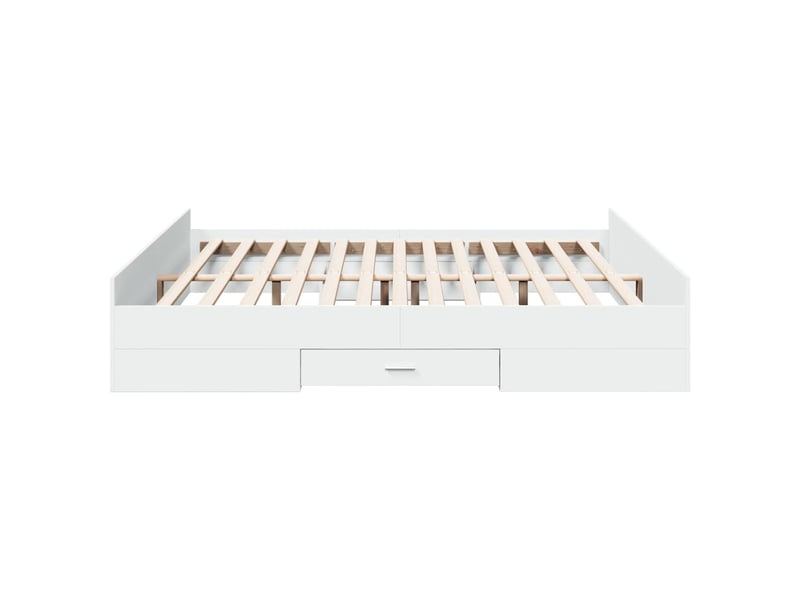  Lit double- lit adulte -  cadre de lit avec tiroirs sans matelas blanc 180x200 cm  - Conforama D