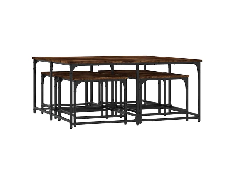  Tables basses gigognes 5 pcs | table de salon chêne fumé bois d'ingénierie  - Conforama A