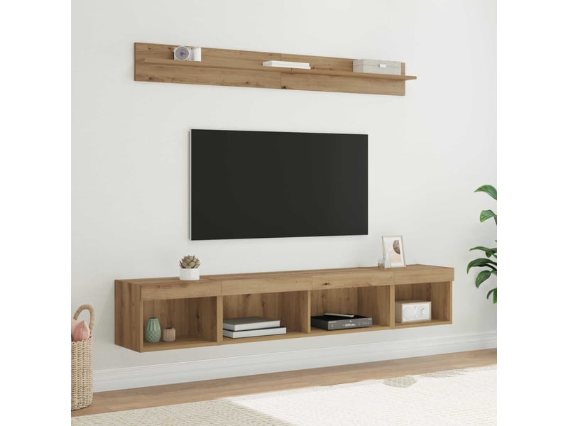  Ensemble de meuble tv - banc tv - meuble de rangement mural 5 pcs chêne artisanal  - Conforama B