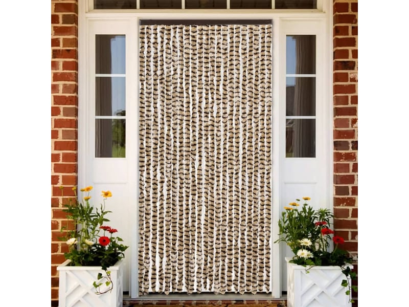  Rideau anti-mouches, moustiquaire beige et marron 90x200 cm chenille cf43501  - Conforama B