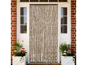 Rideau anti-mouches, moustiquaire beige et marron 90x200 cm chenille cf43501