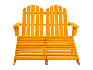 Chaise de jardin | chaise d'extérieur adirondack 2 places et pouf sapin orange