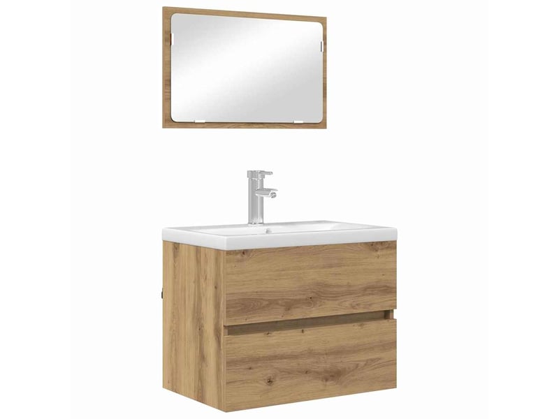  Ensemble de mobilier de salle de bain 2 pc chêne artisanal cf64072  - Conforama C