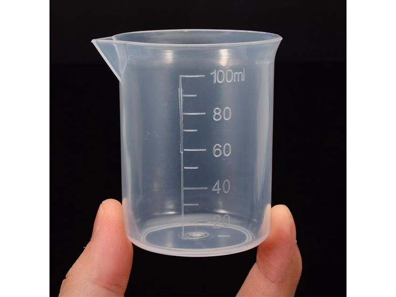 Lot de 6 doseur plastique 2550100150250500ml bécher gradué tasses à mesurer résistant à la chaleur transparent pour test en laboratoire - Conforama B