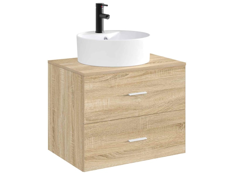  Lavabo avec robinet et évacuation noir mat 40.5x40.5x15 cm  - Conforama C