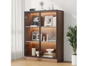 Vitrine coloris marron <strong>BEAOK</strong> <strong></strong> - 80 cmx106 cm