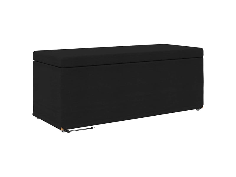  Tabouret bas, ottoman noir 101x41x40 cm tissu et bois stratifié  - Conforama A