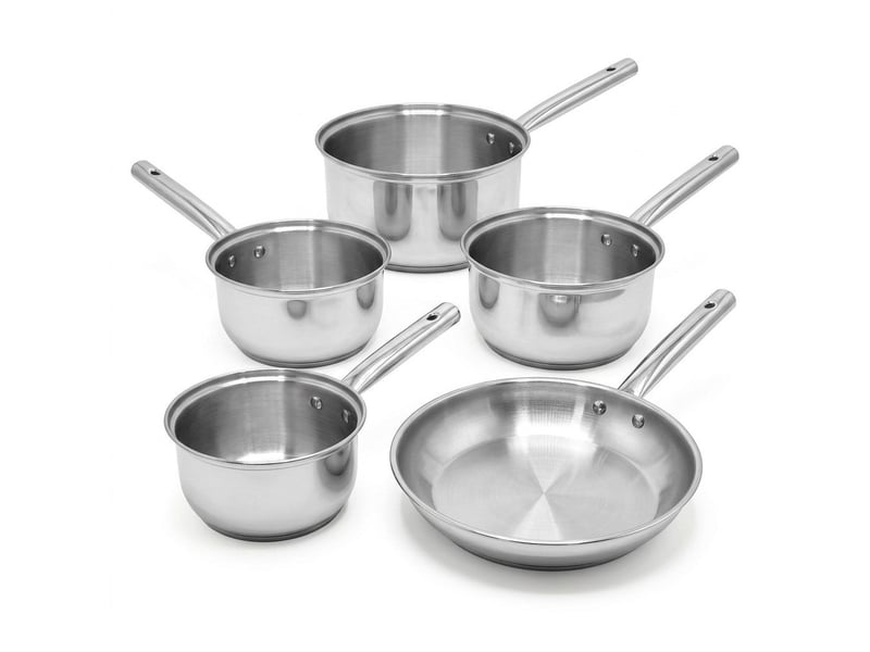 Lot de 4 casseroles 16182022 cm et poêle 28 cm en inox fackelmann rhona 9131550B88 - Conforama A