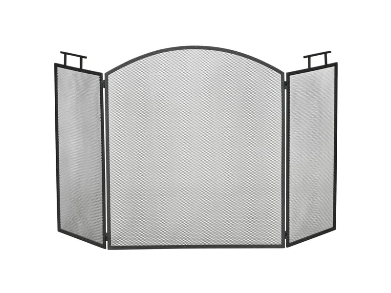  Pare-feu, écran de protection pliable pour cheminée, protection anti-feu, écran de protection pour poêle, métal, 110 x 24 x 76,5 cm, noir  - Conforama B