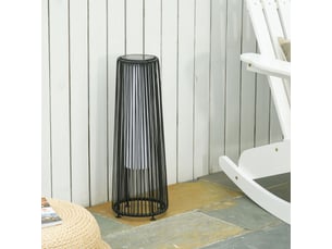 Lampe solaire de jardin led noire, capteur crépusculaire, étanche, 21,5 x 21,5 x 61 cm, allumage automatique